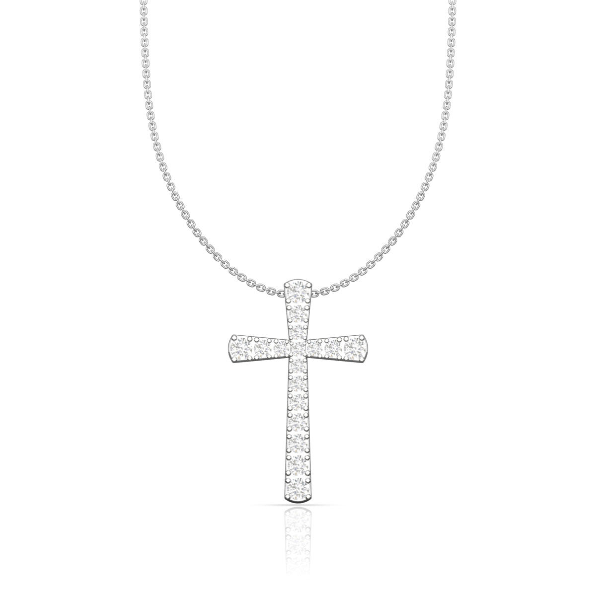 925 Sterling Silver Divine Cross Pendant with Link Chain