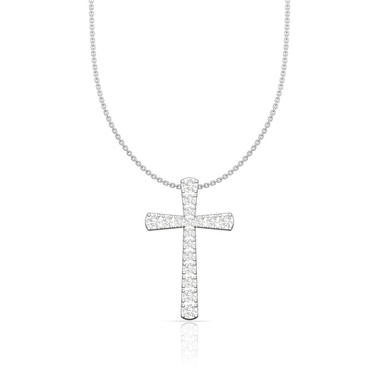 925 Sterling Silver Divine Cross Pendant with Link Chain