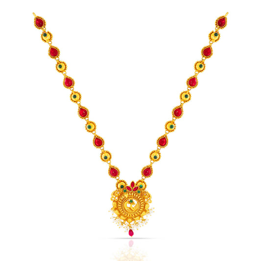 Timeless Elegance Gold Plated Color Stone Necklace