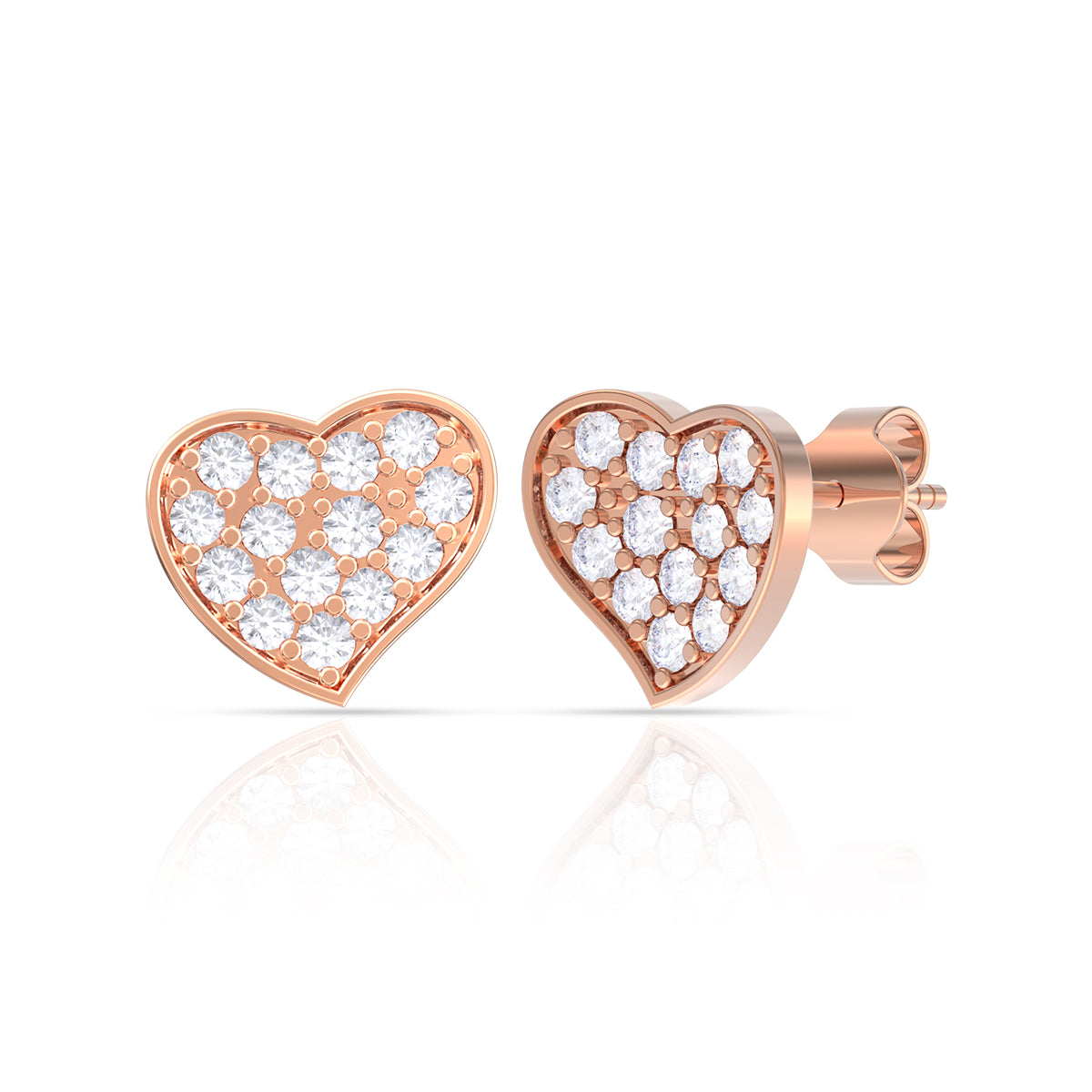 Rose Gold Whole Heart Pendant Set with Link Chain