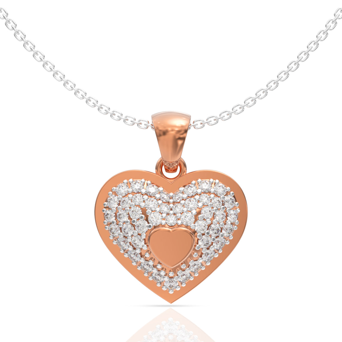 Sterling Silver Heart Pendant Set