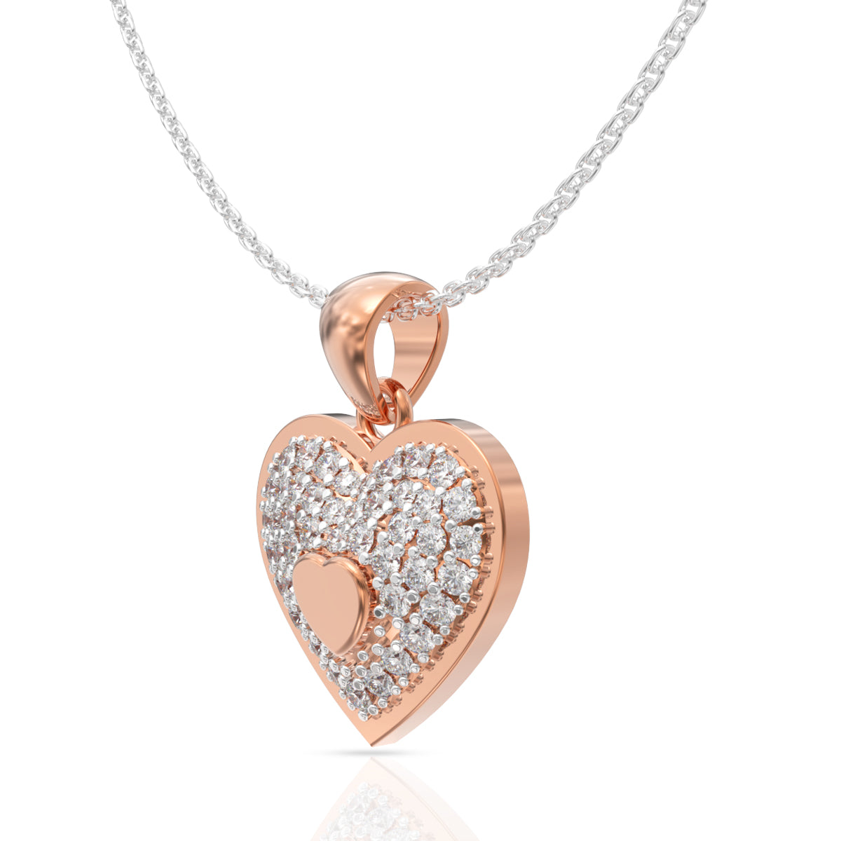 Sterling Silver Heart Pendant Set