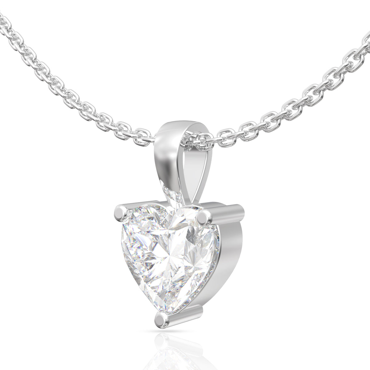 Alluring Diamond Heart Pendant Set