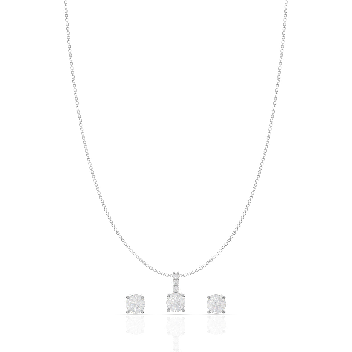 Minimalist Silver Square Pendant Set