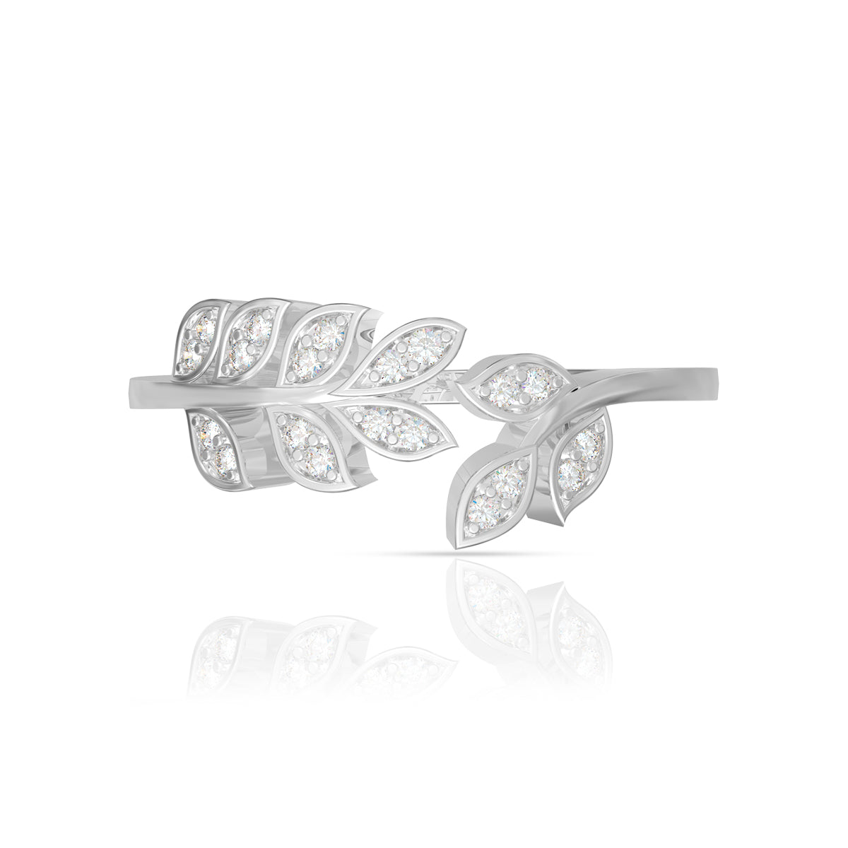 Leaf String Silver Ring