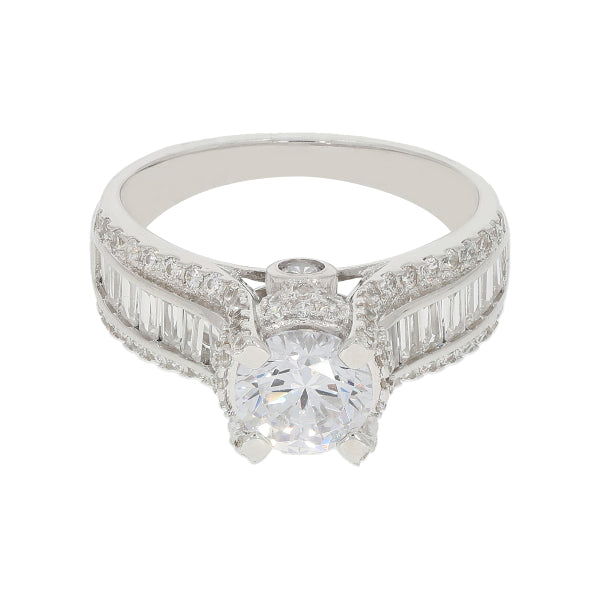 Silver Zircon Crowning Glory Ring