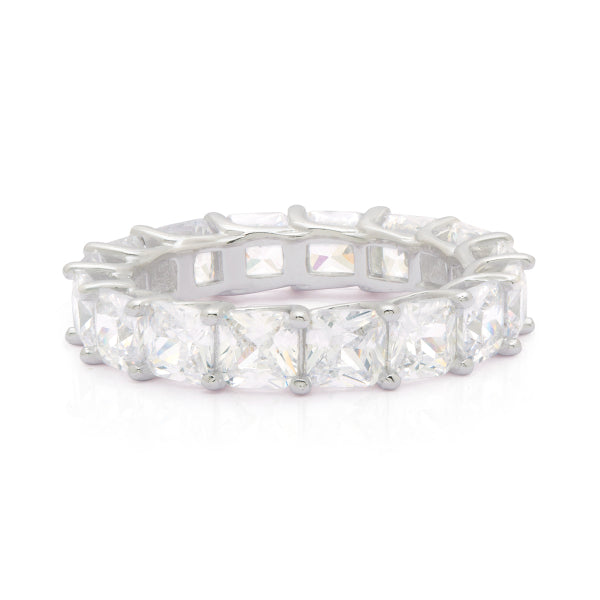 Silver Zircon Studded Bling Ring