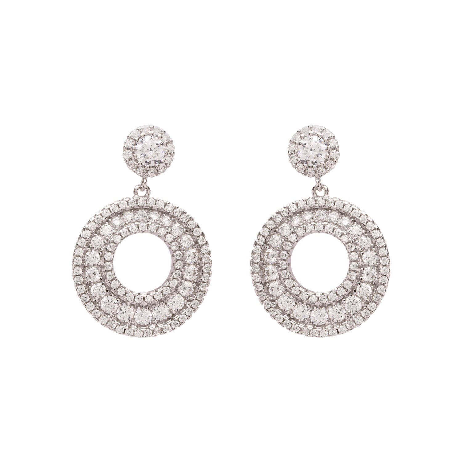 Crystal Silver Hoop Earrings – Anayra Jewellery