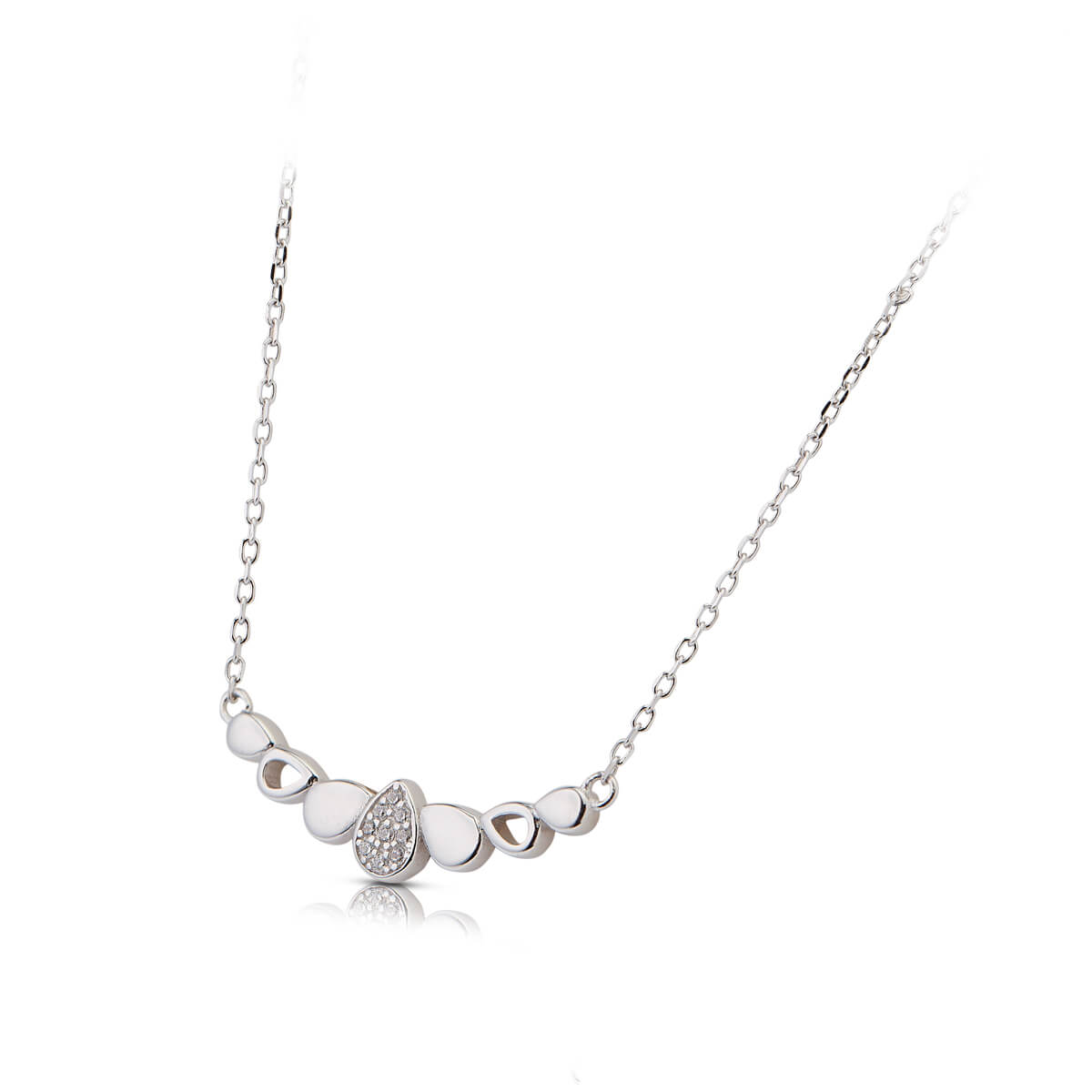 Silver Crystal Studded Pendant