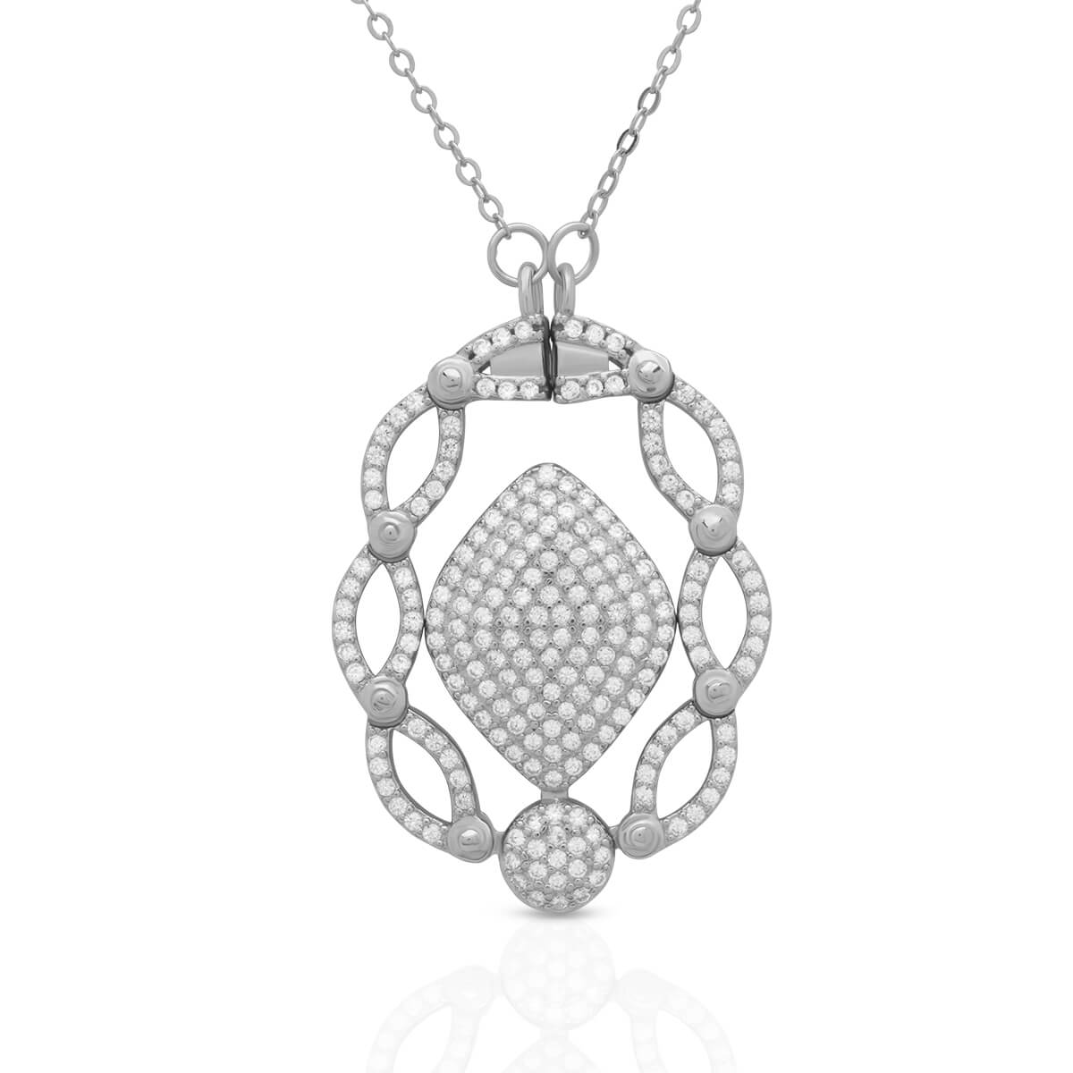 Diamond Pendant In Sterling Silver