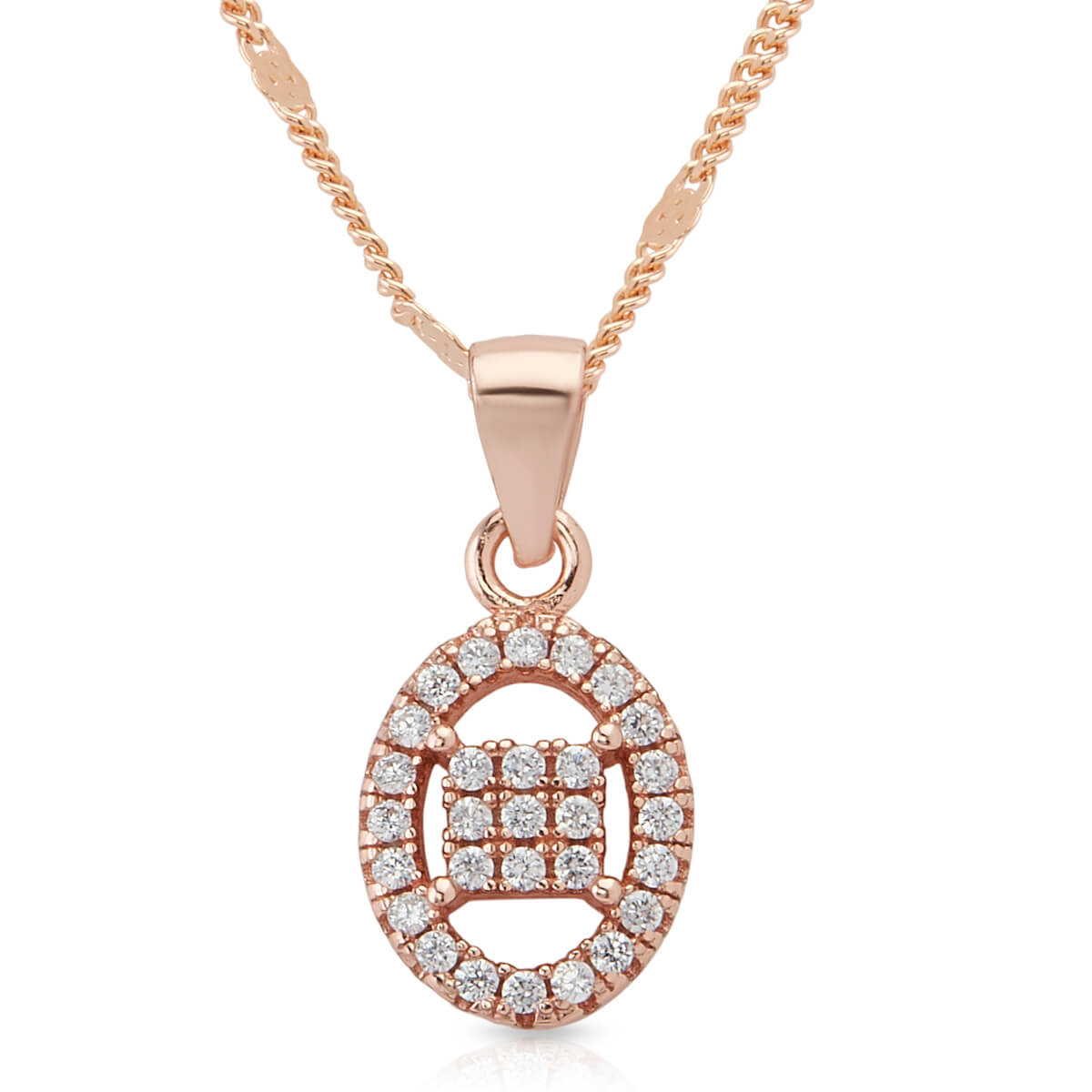 Classic Diamond Studded Silver Pendant