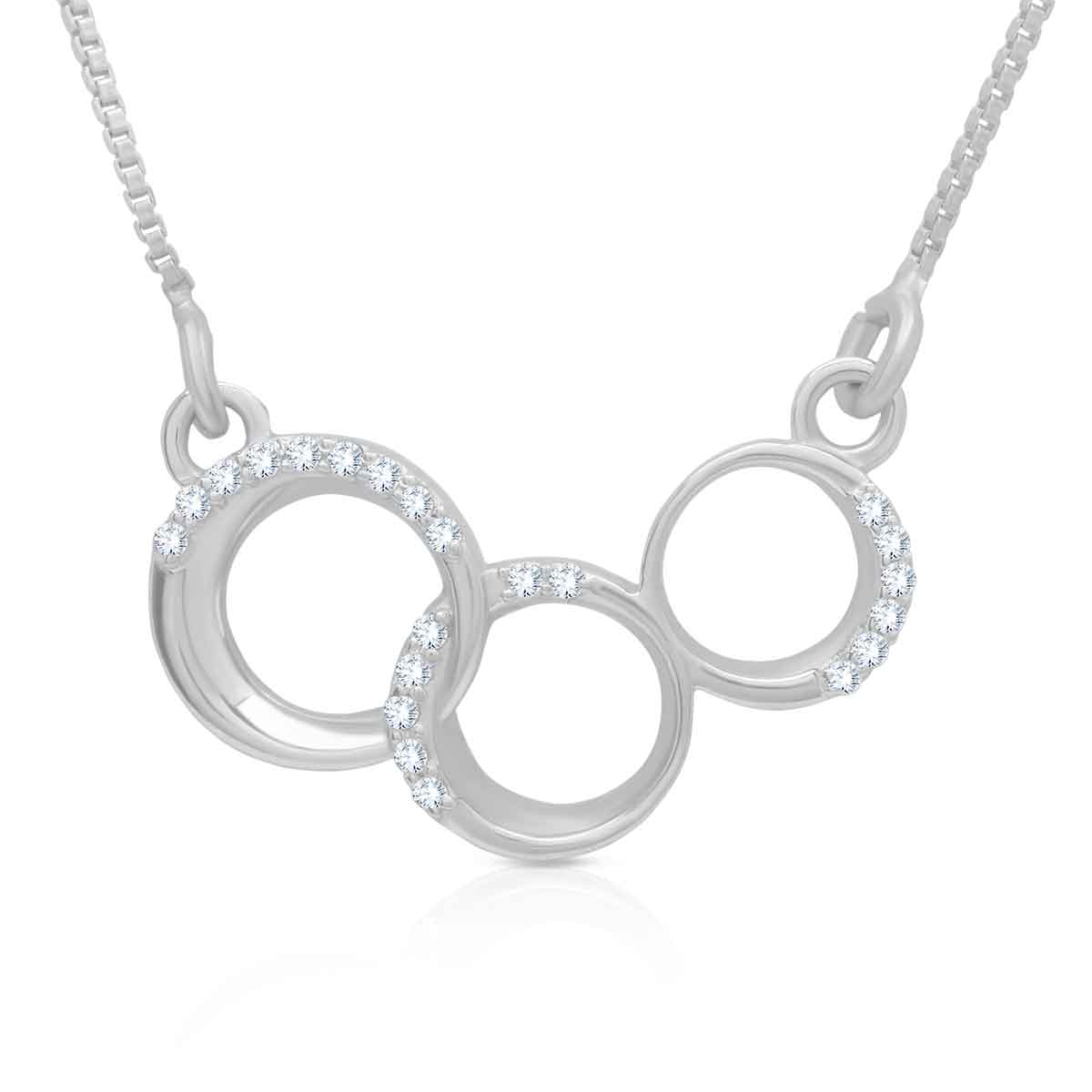 Interlocking Silver Hearts Pendant